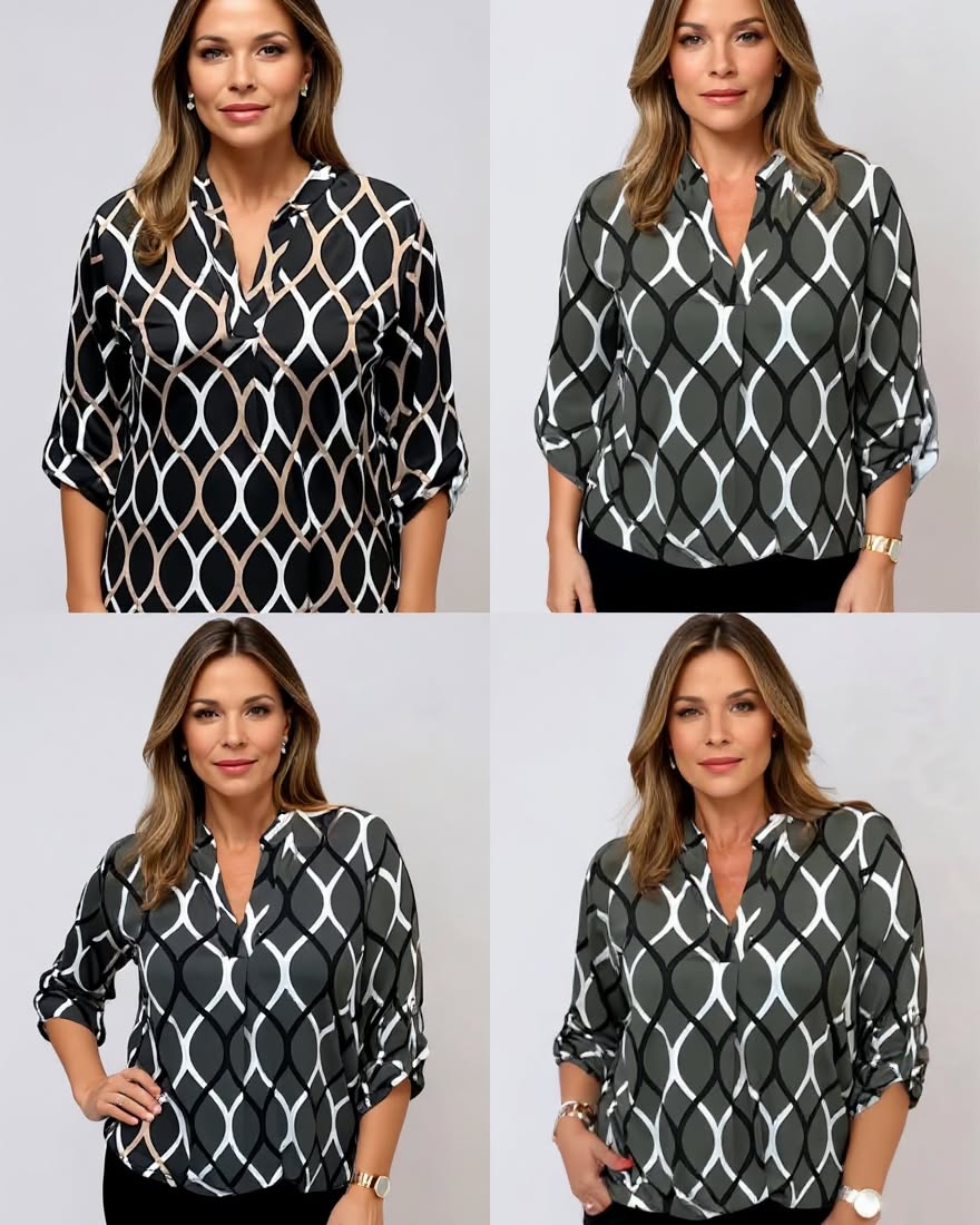 Sara – Blouse met grafische patroon
