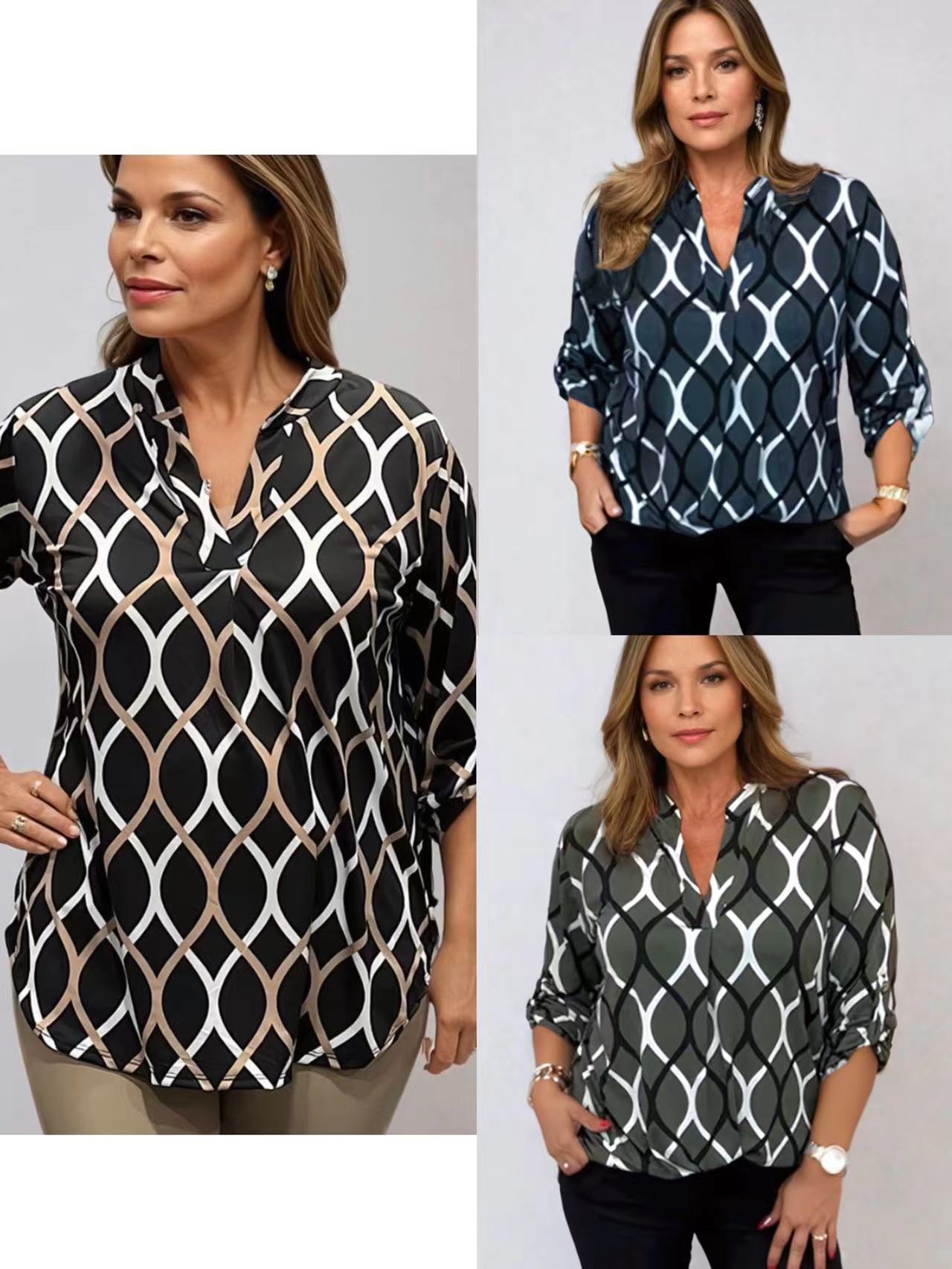 Sara – Blouse met grafische patroon