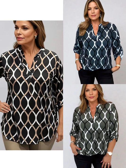 Sara – Blouse met grafische patroon