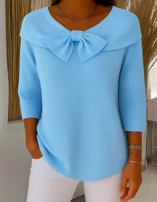 Noëlle - Gebreide trui met strik