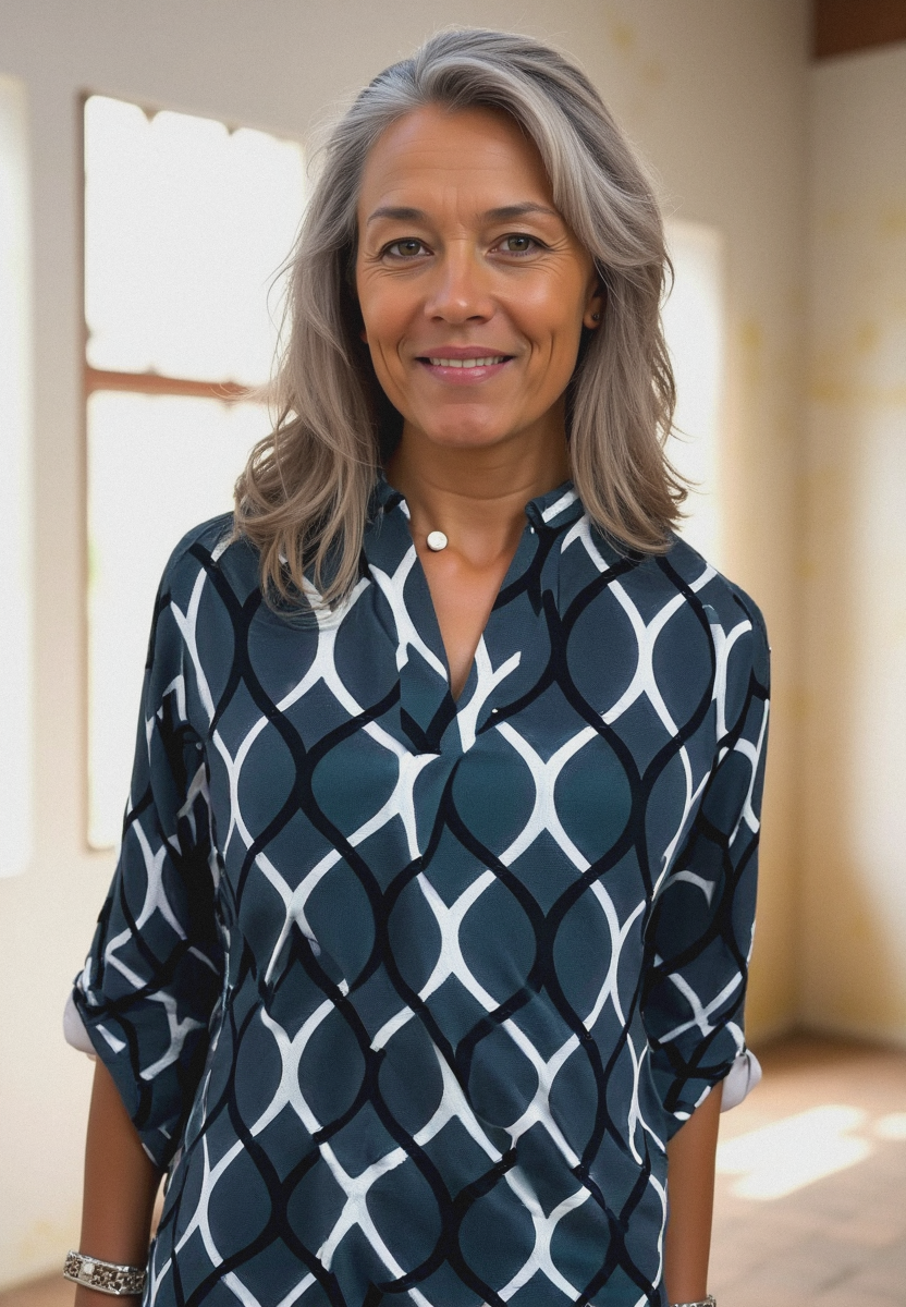 Sara – Blouse met grafische patroon